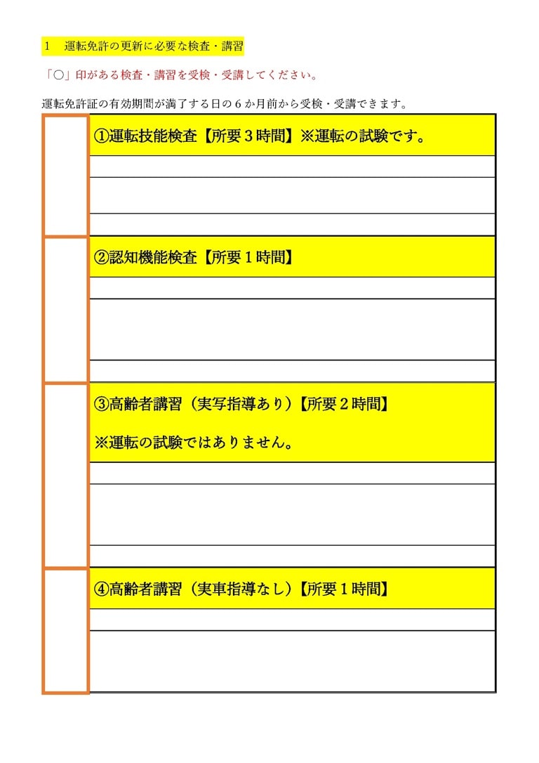 高齢者講習等受講通知書